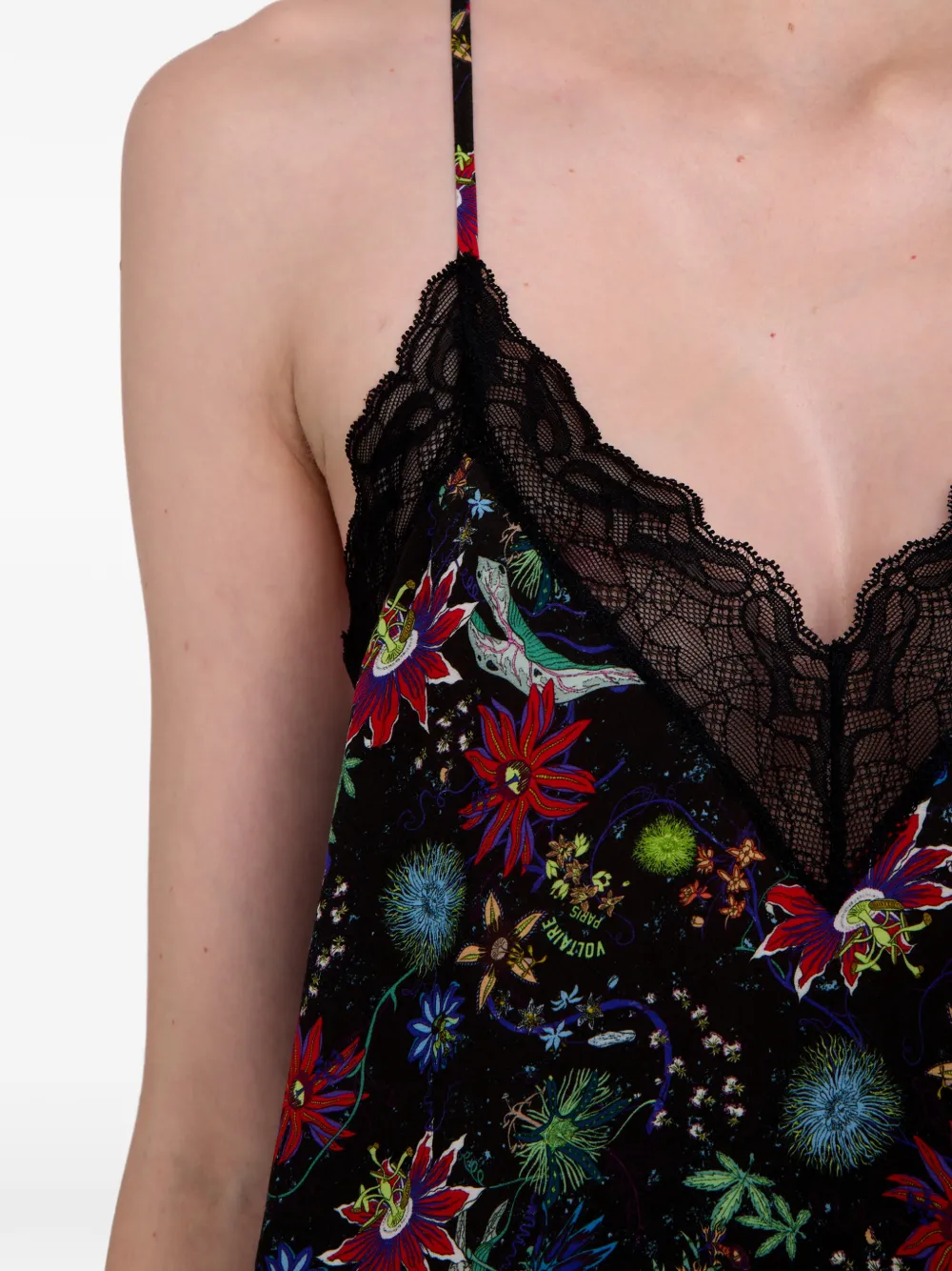 Zadig & Voltaire Christy Lace Floral Top In Multi