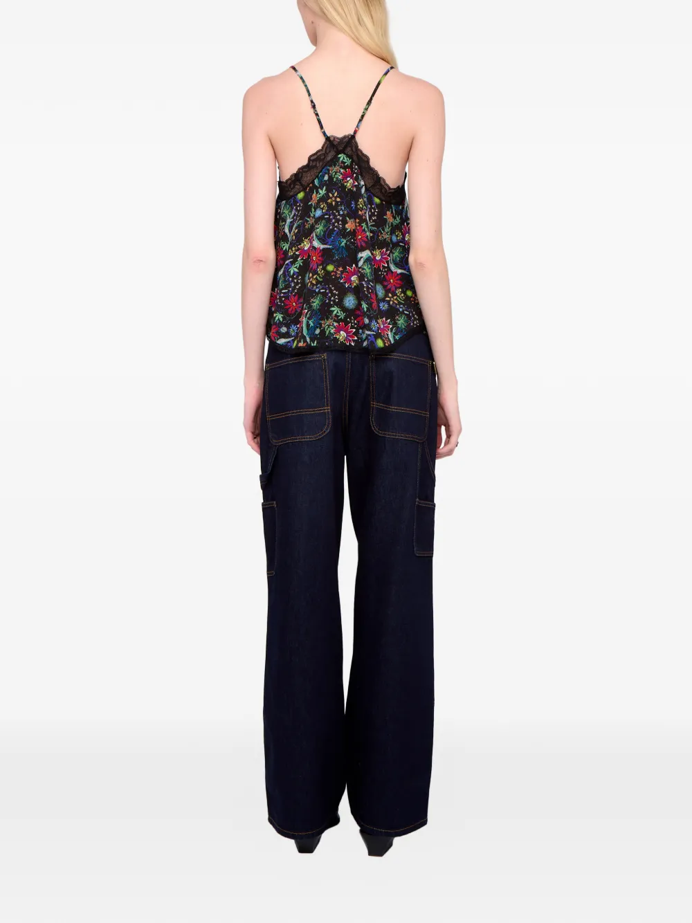 Zadig & Voltaire Christy Lace Floral Top In Multi