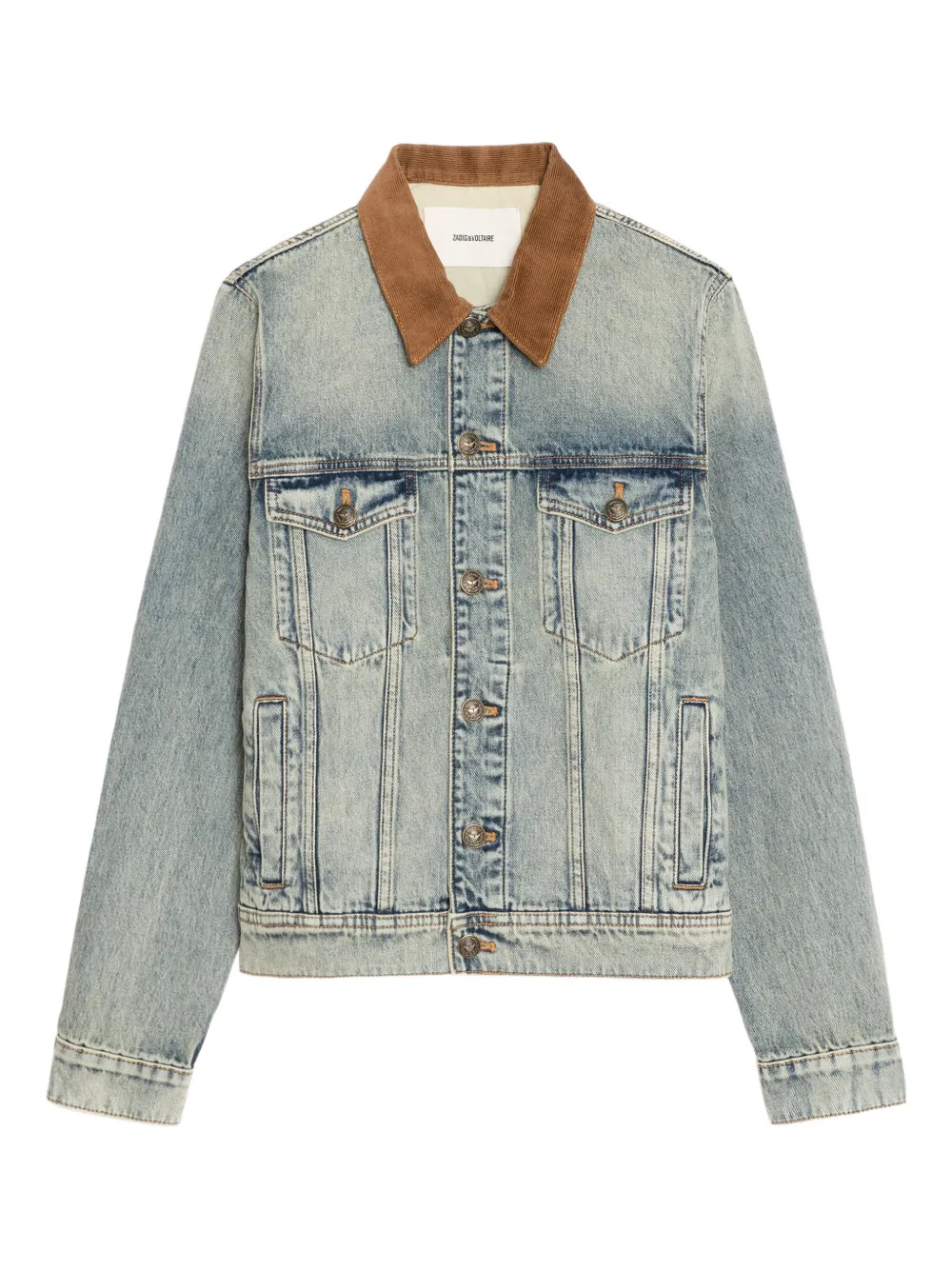 Zadig&Voltaire Giacca denim con colletto a coste - Blu