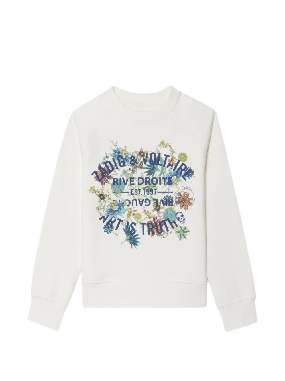 Zadig&Voltaire Felpa girocollo a fiori - Bianco