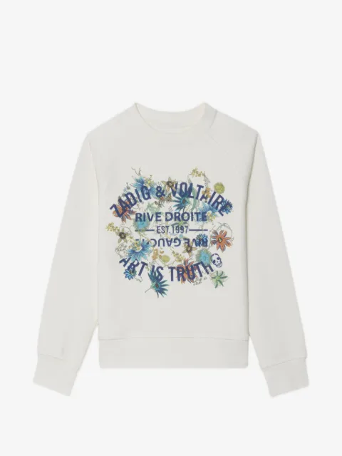 Zadig&Voltaire blommig sweatshirt med rundad hals