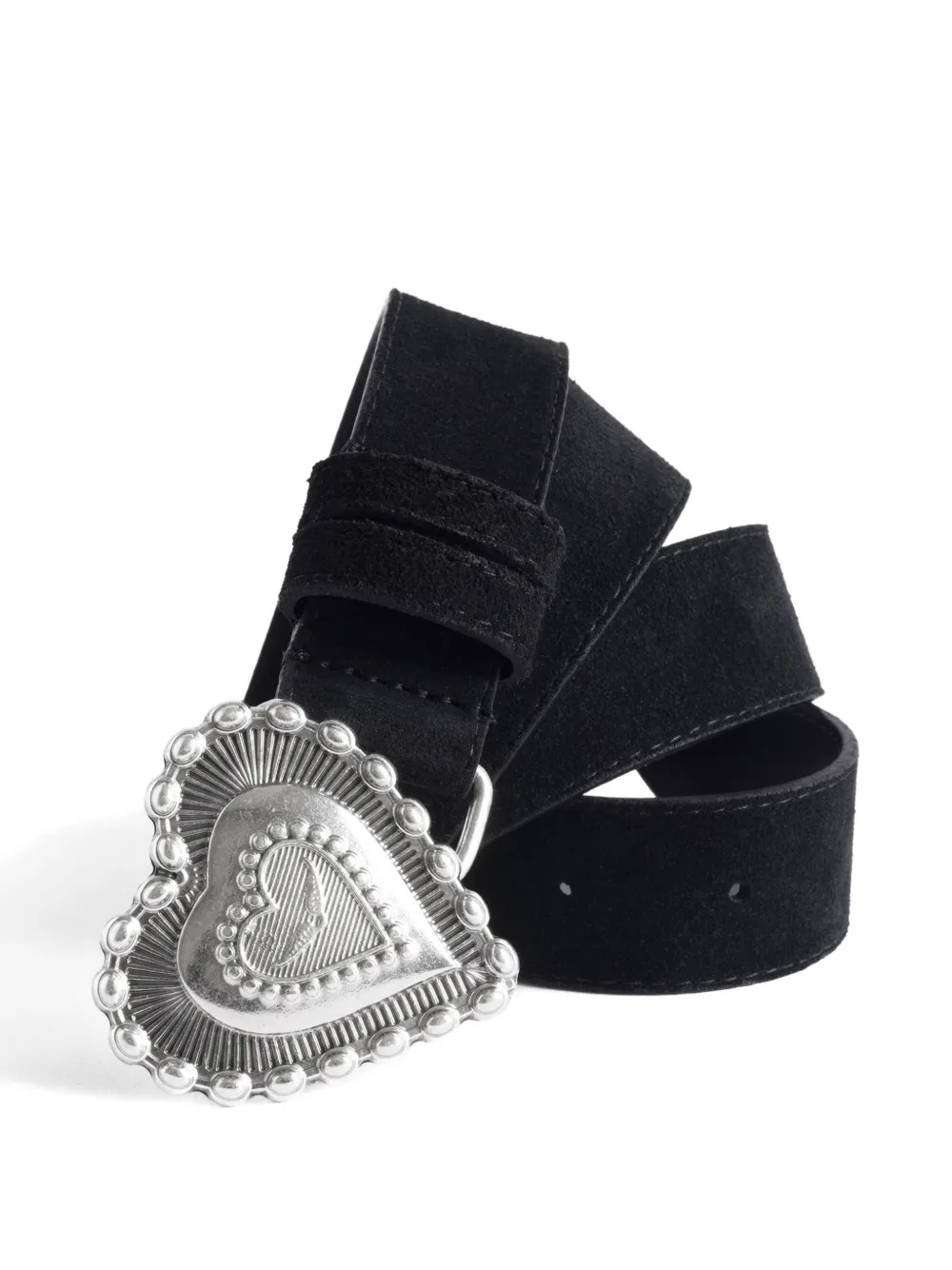 Zadig&Voltaire Santa Fe heart-buckle belt - Zwart