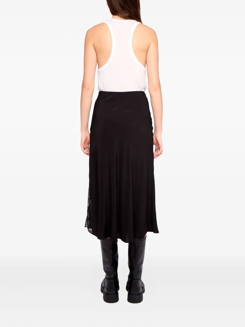 Zadig & Voltaire Jayla Lace Midi Skirt In Black