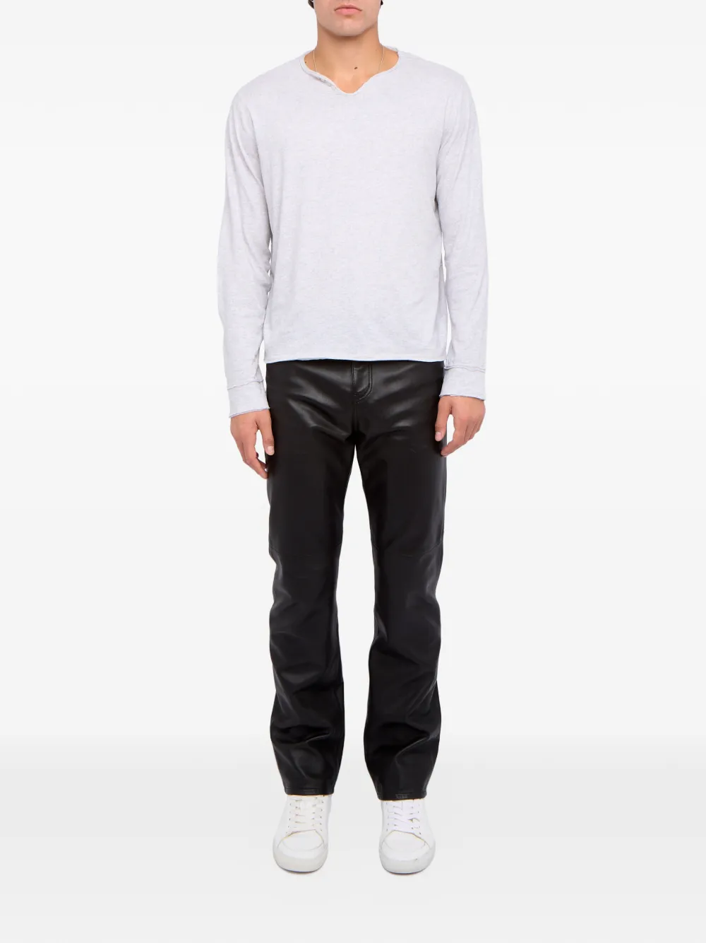 Zadig&Voltaire Monsatir Henley button-detail T-shirt - Grijs