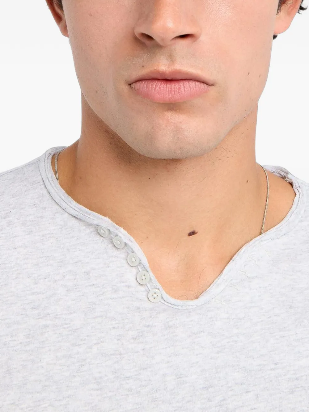 Zadig&Voltaire Monsatir Henley T-shirt met knoopdetail Grijs