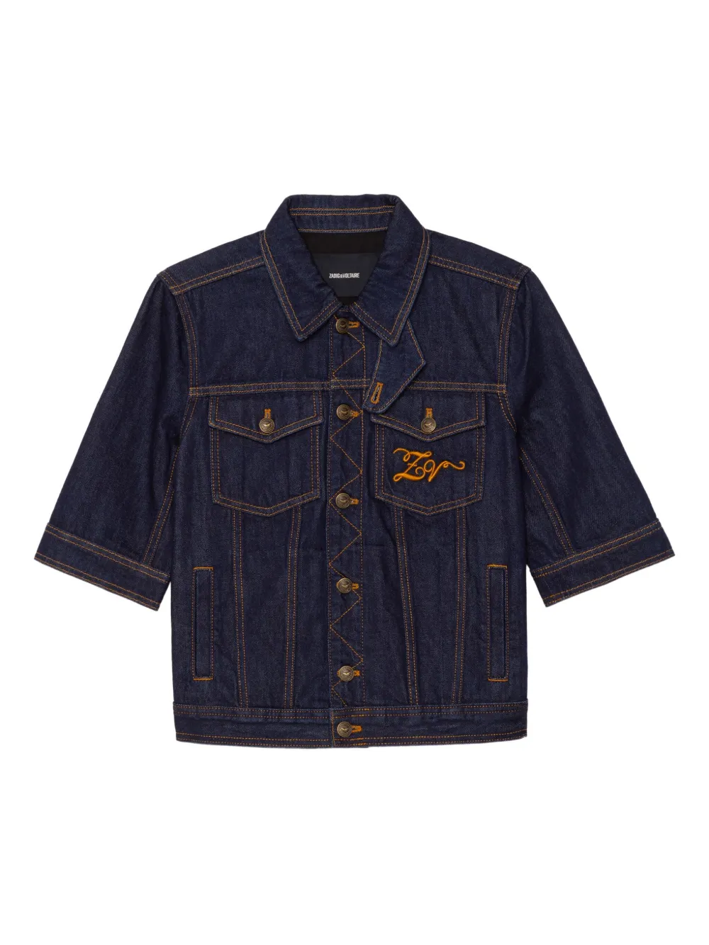 Zadig & Voltaire Kyo Short-sleeve Buttoned Jacket In Black