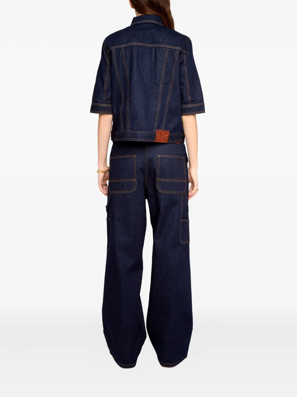 Zadig & Voltaire Kyo Short-sleeve Buttoned Jacket In Black