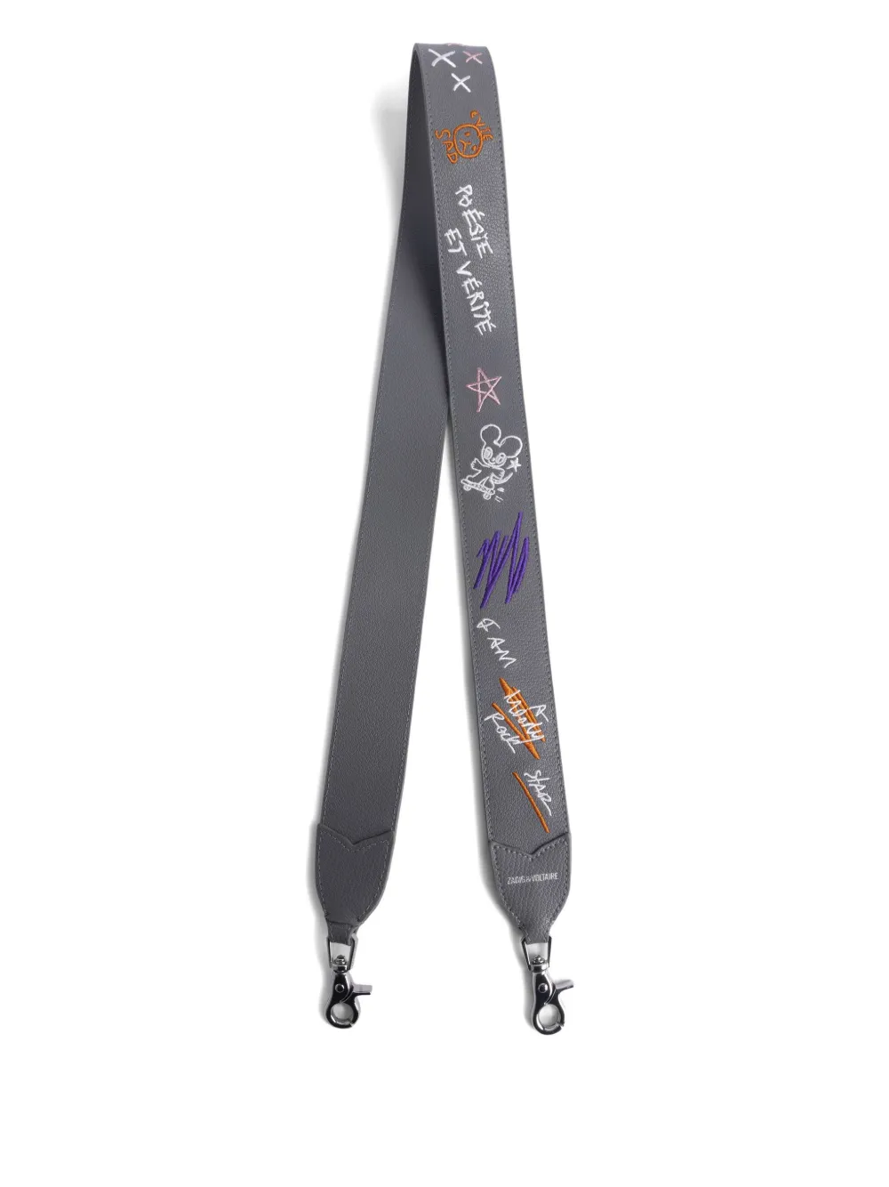 Zadig&Voltaire Schouderband met geborduurd logo Grijs