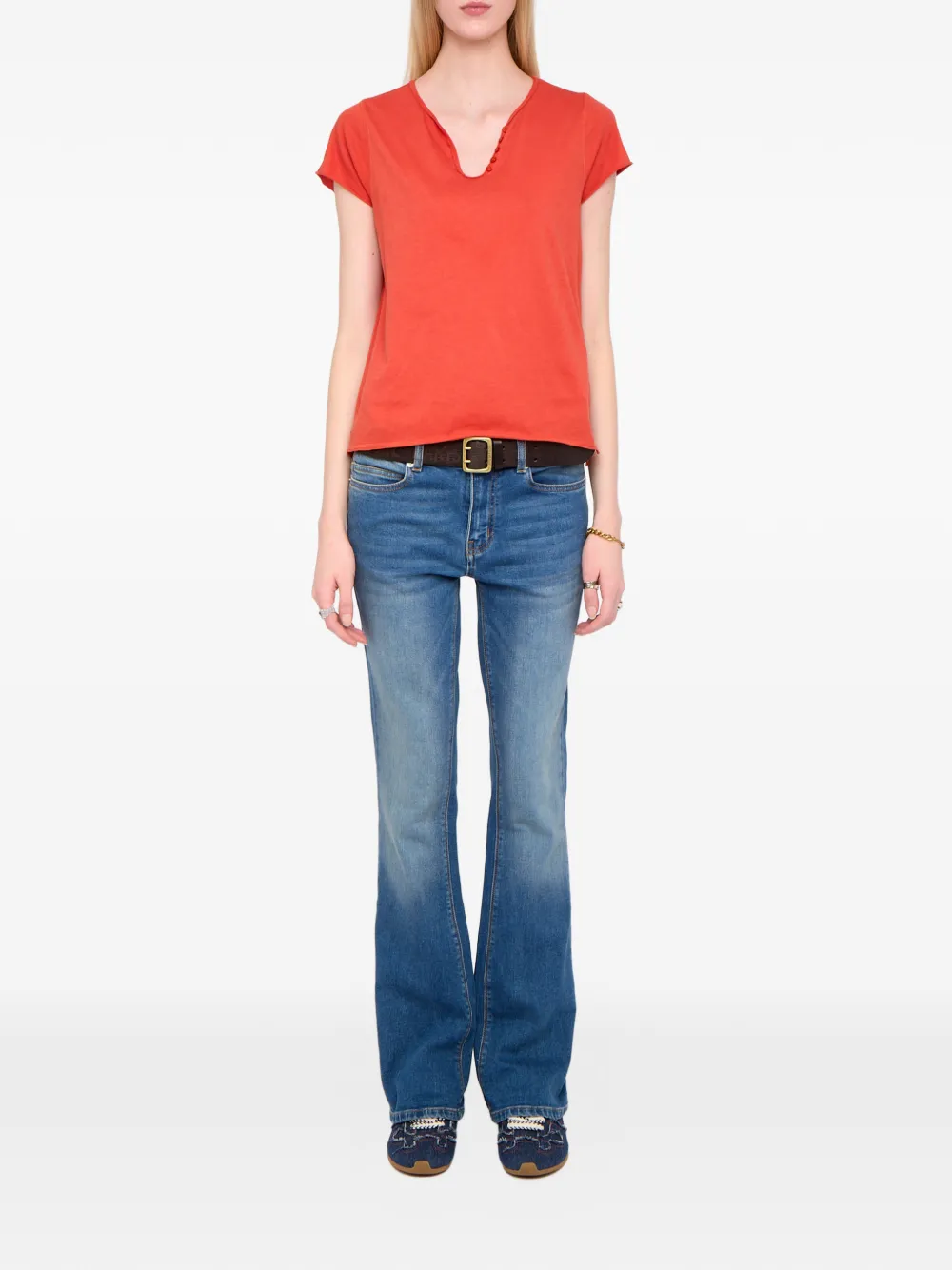 Zadig&Voltaire Henley T-shirt Oranje