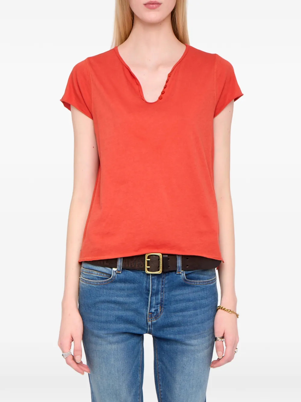 Zadig&Voltaire Henley T-shirt Oranje