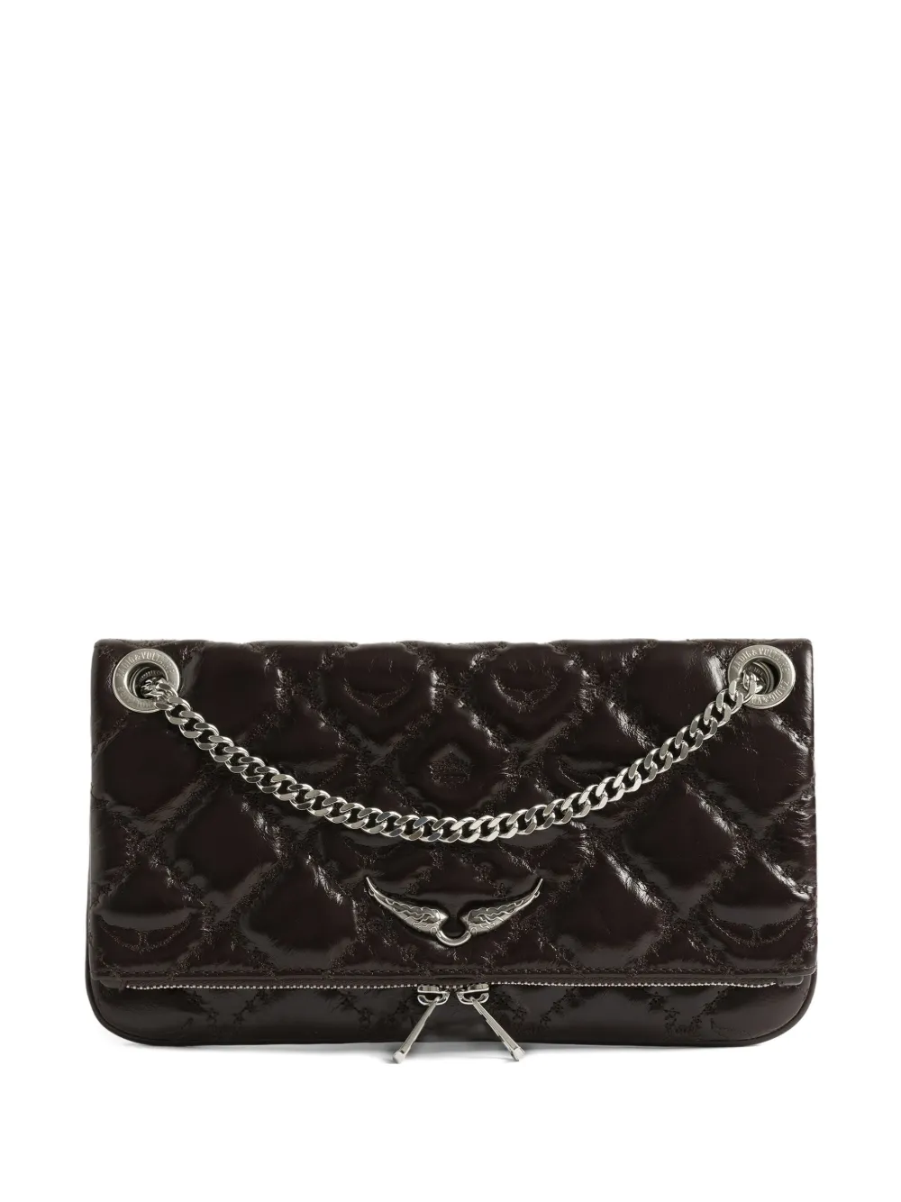 Zadig & Voltaire Rock Ii Vintage Quilted-effect Satchel Bag In Brown