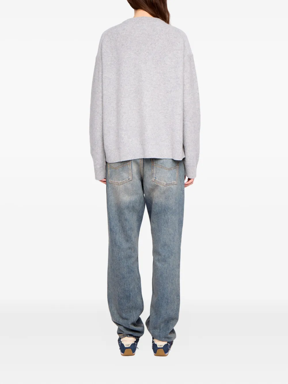 Zadig & Voltaire Mikyz Heart V-neck Sweater In Gray