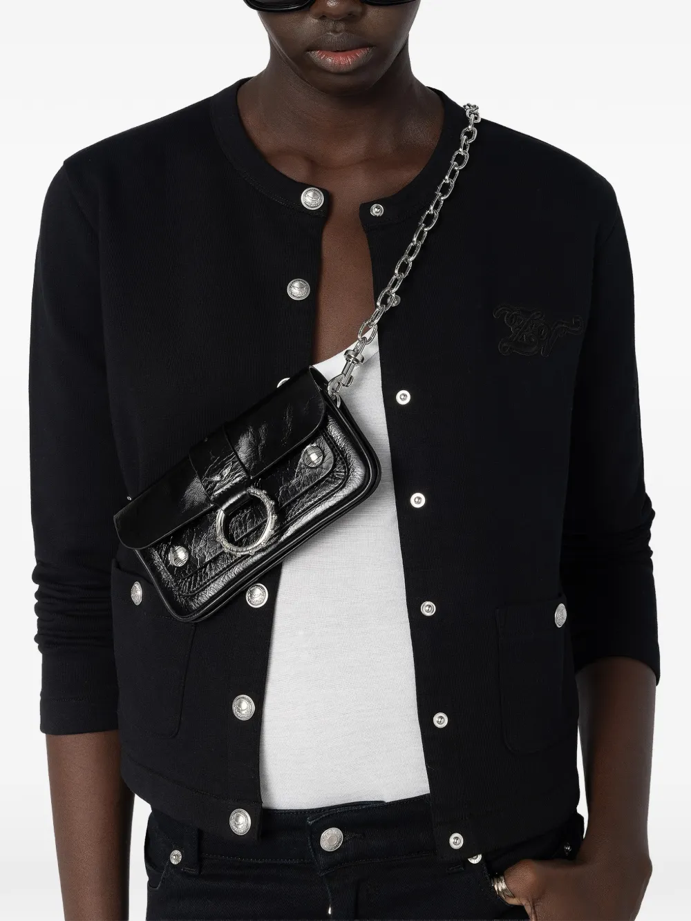  Zadig&voltaire Mini Kate Ring-detail Chain-strap Bag - Black 