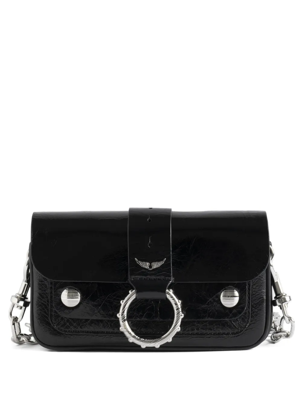Zadig&Voltaire mini Kate ring-detail chain-strap bag - Black