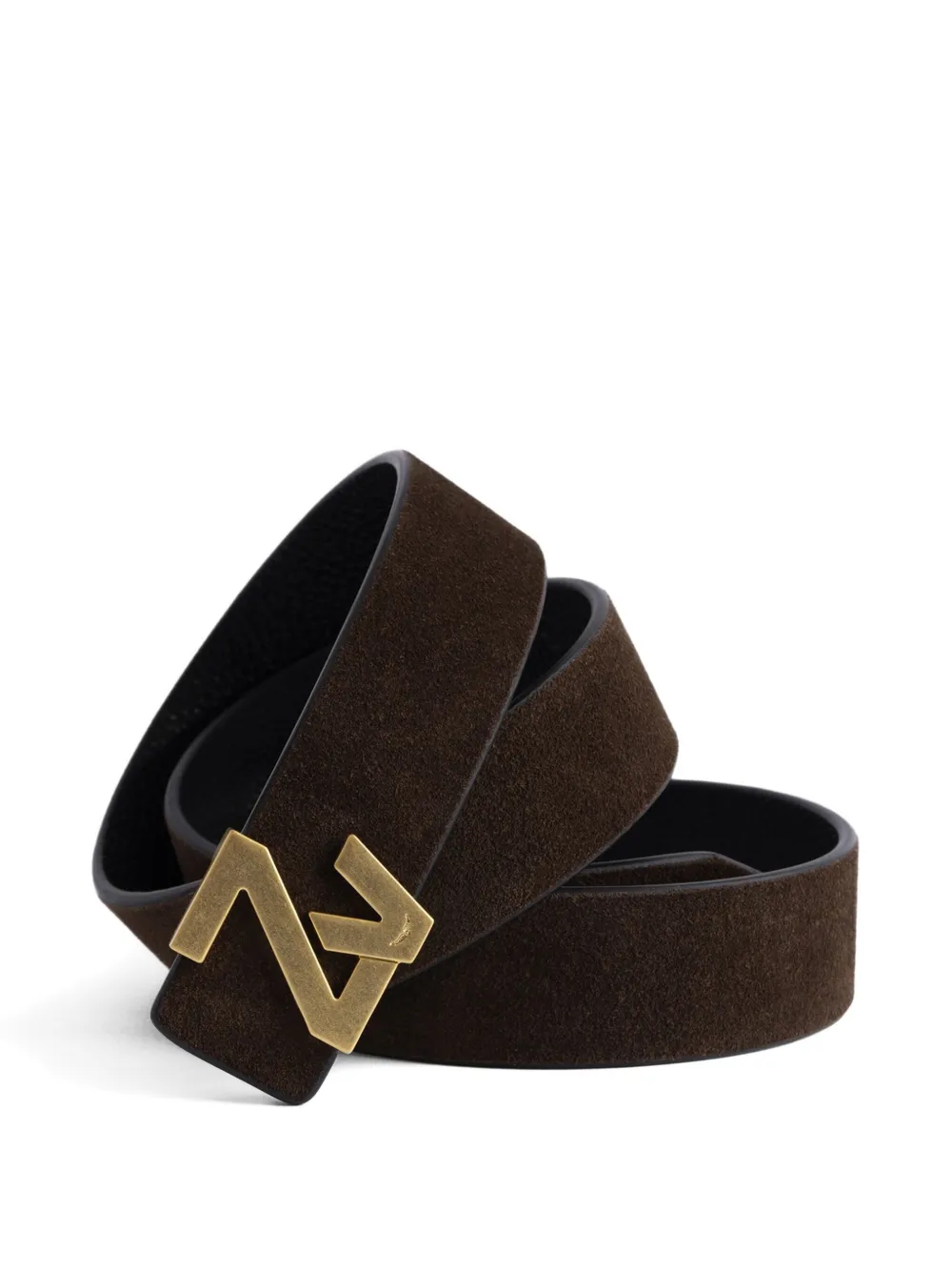 Zadig&Voltaire Initiale suede belt - Bruin