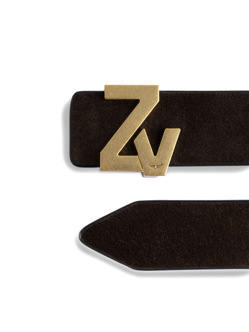 Zadig&Voltaire Initiale suède riem Bruin