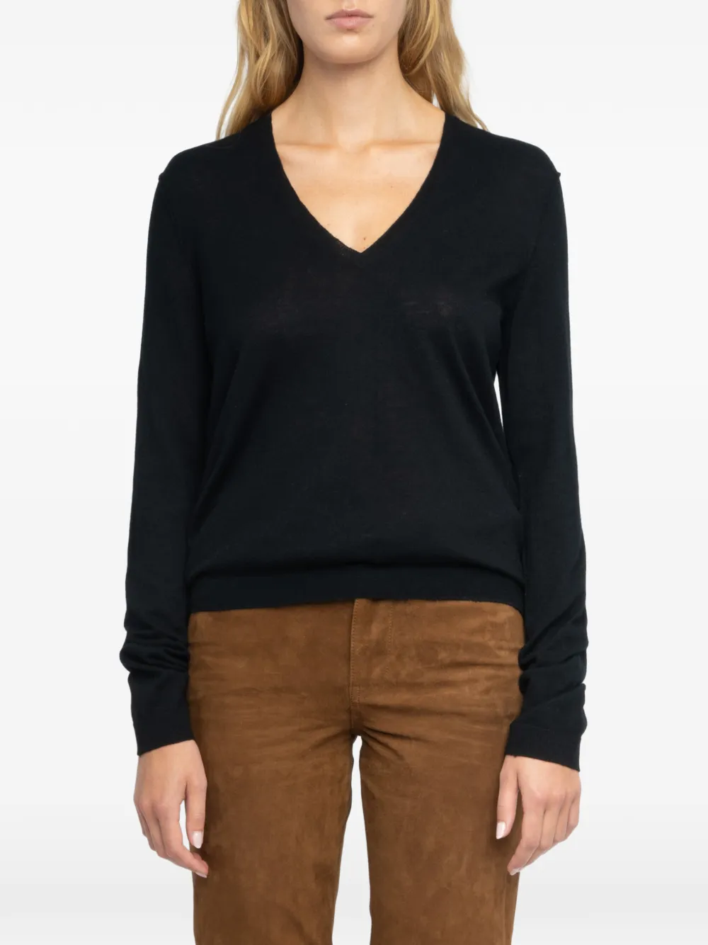 Zadig&Voltaire Rivy CP trui met V-hals Zwart