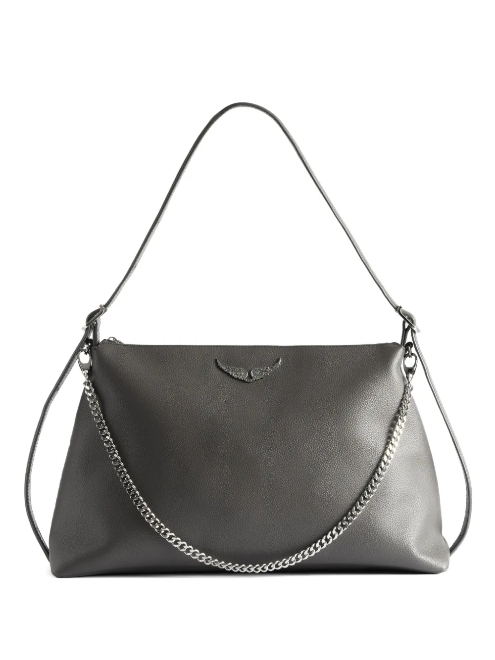 Zadig&Voltaire Jim grained-leather shoulder bag - Grigio