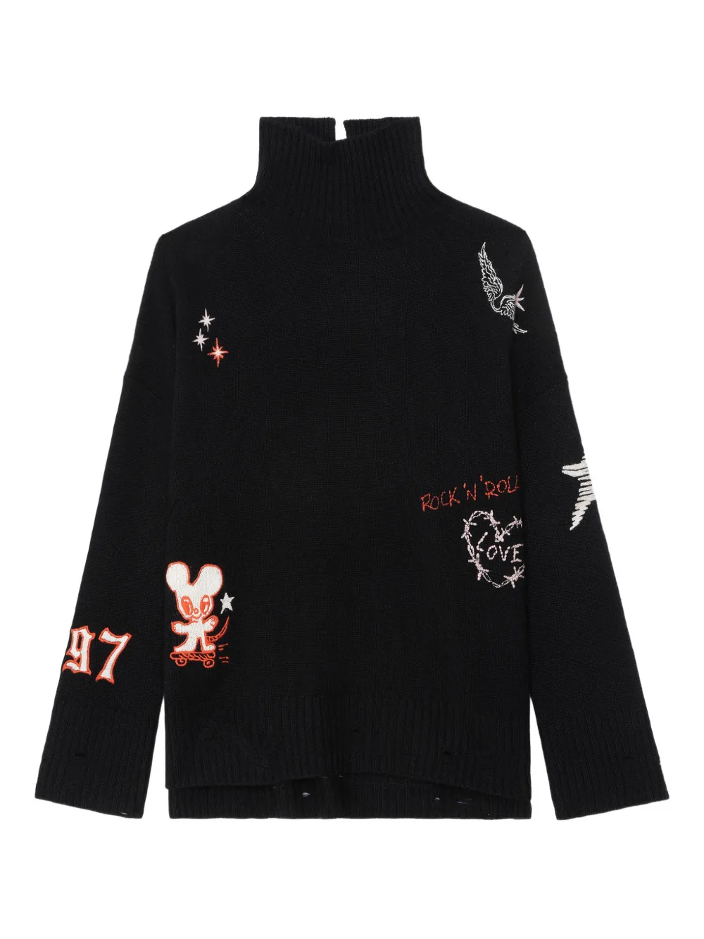 Zadig&Voltaire Maglione Bleeza con ricamo - Nero