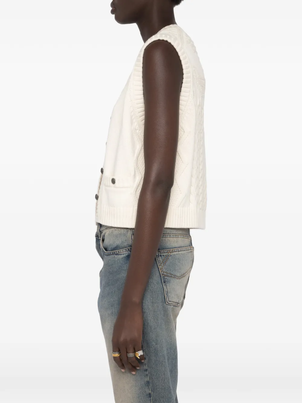 Zadig&Voltaire Kabelgebreide spencer Beige