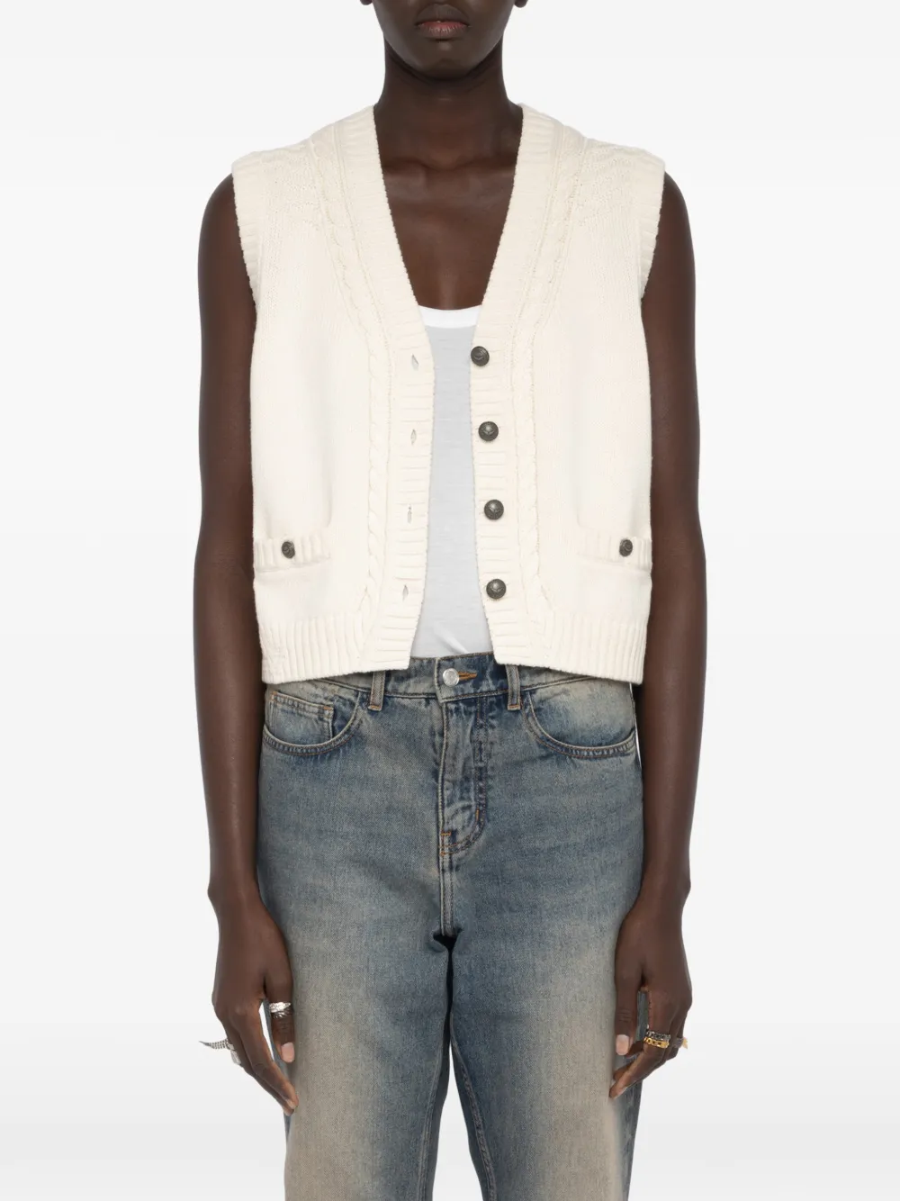 Zadig&Voltaire Kabelgebreide spencer Beige