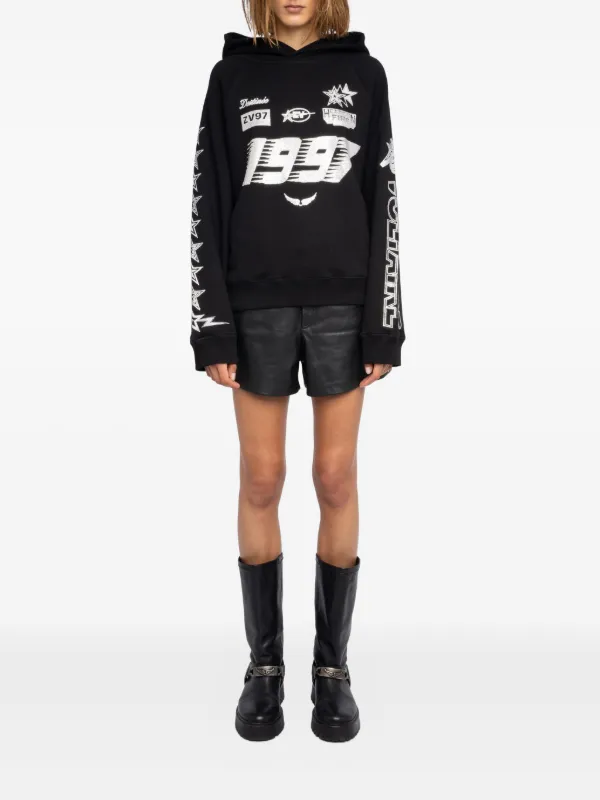 Zadig&Voltaire Strass Georgys Mo Multicross Hoodie | Black | FARFETCH
