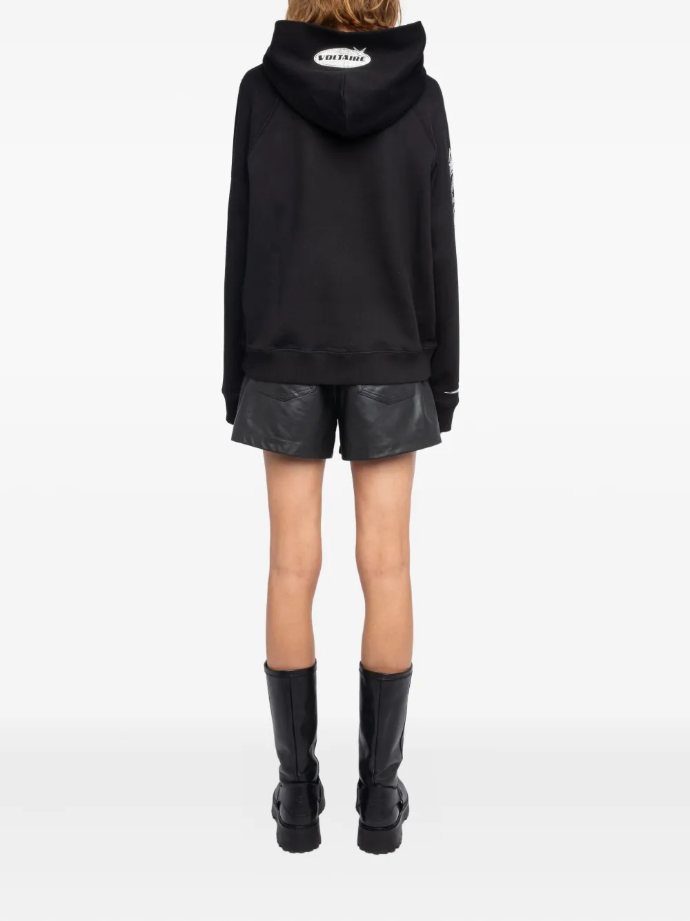 Zadig & Voltaire Strass Georgys Mo Multicross Hoodie In Black