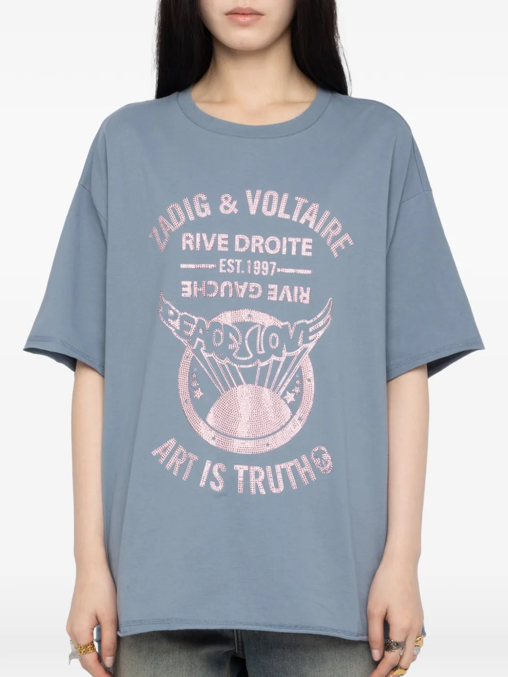 Zadig&Voltaire Berry stras T-shirt met print Blauw