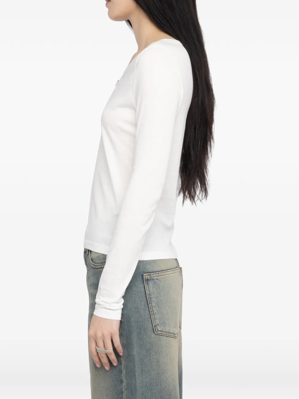 Zadig&Voltaire Tina Henley T-shirt Wit