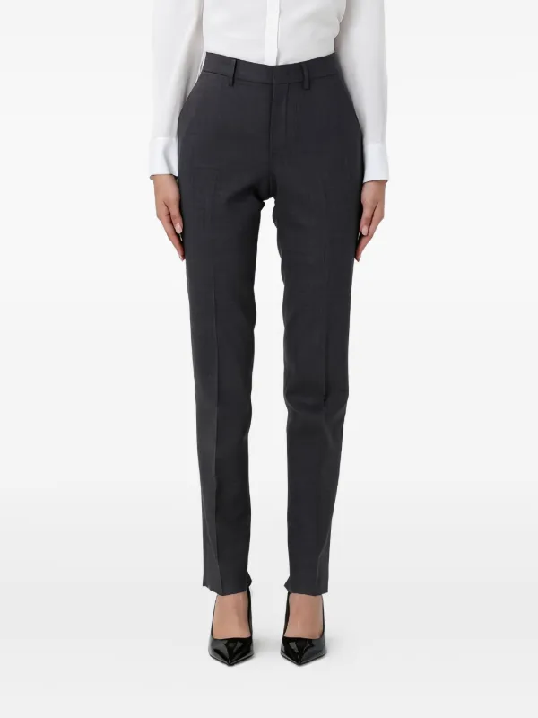 Tagliatore High-waisted Tailored Trousers in Grey