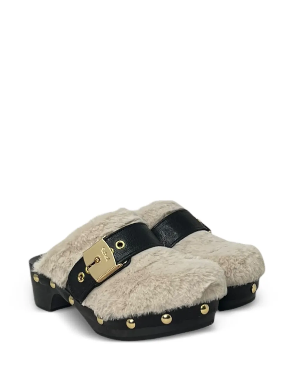 Scholl PESCURA ALASKA muiltjes van imitatiebont Beige