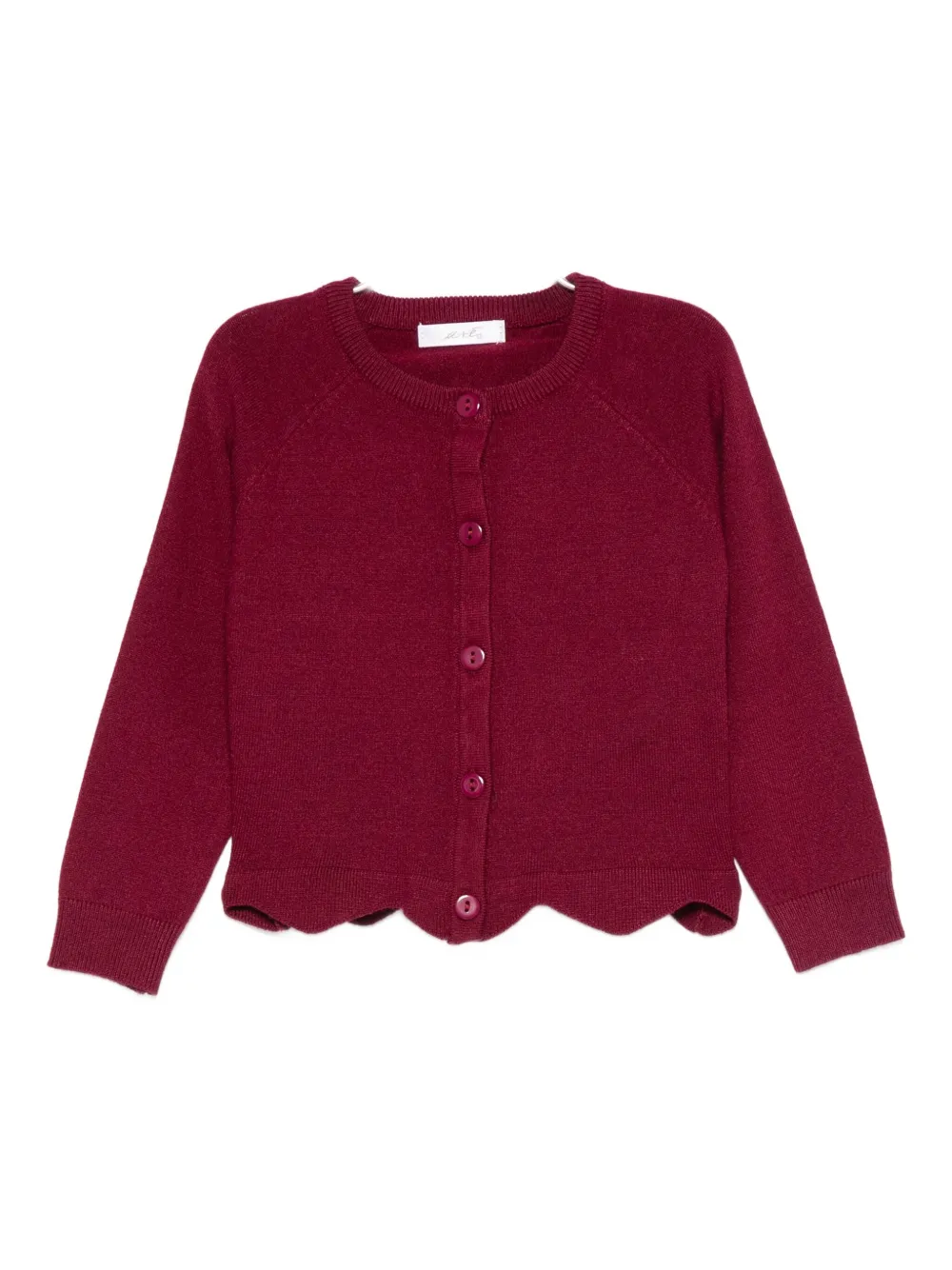 Miss Grant Kids scallop-hem cardigan - Rosso