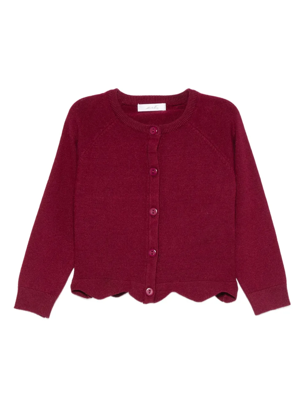 Miss Grant Kids スカラップヘム カーディガン - レッド