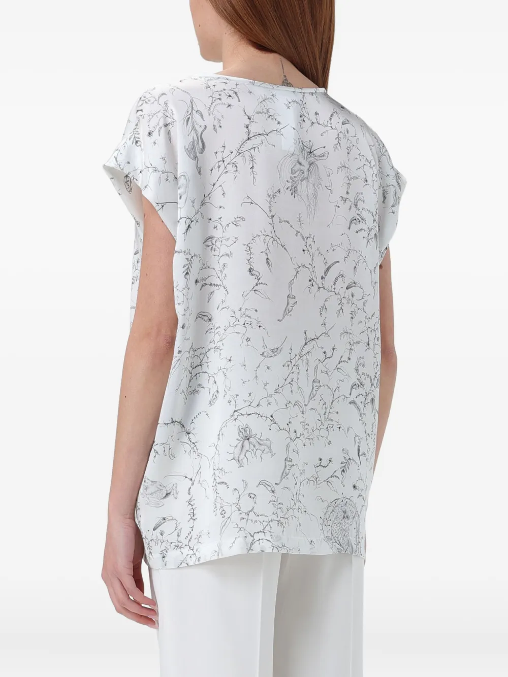 Fabiana Filippi printed top - Wit