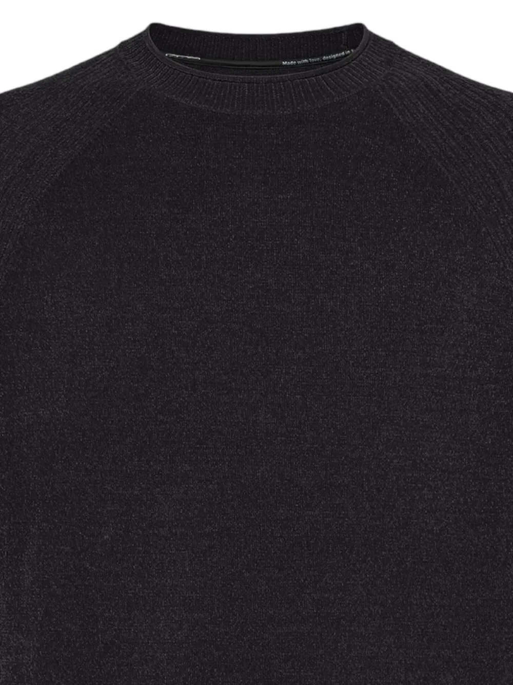 RRD velvet round sweater - Zwart