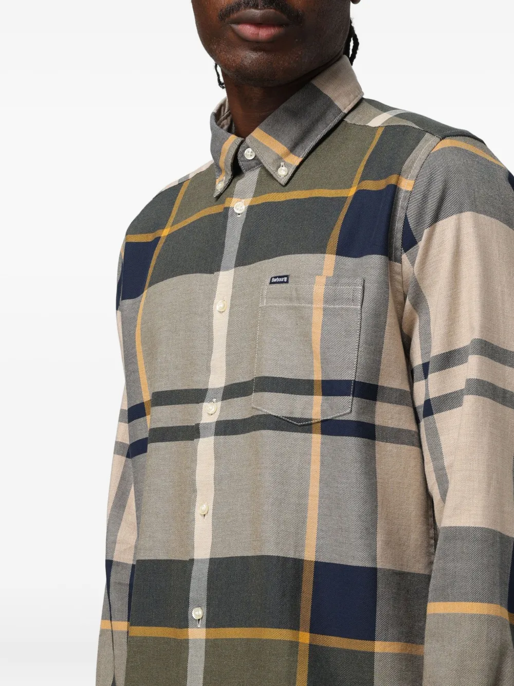 Barbour Duncan geruit overhemd met zak Beige