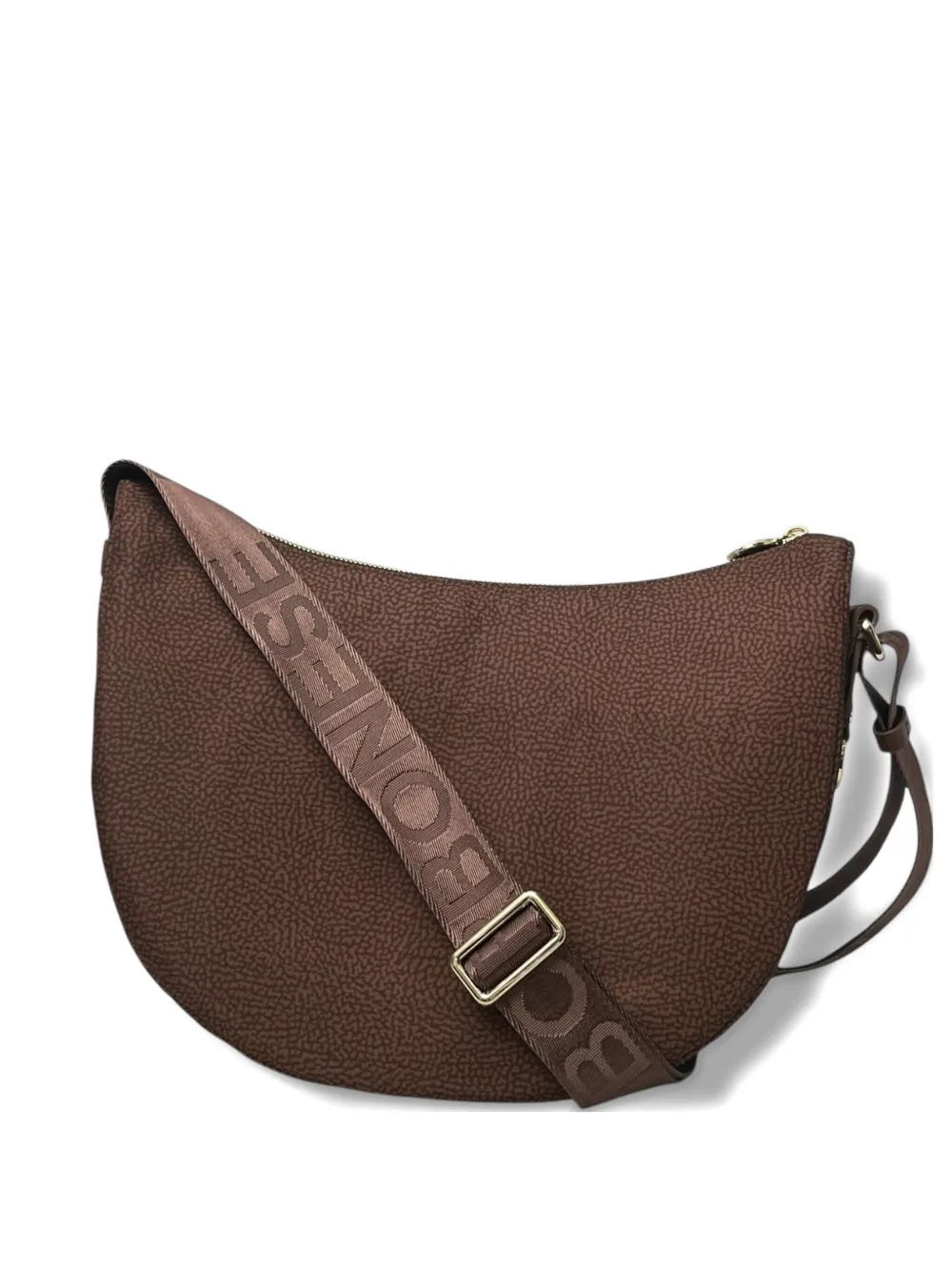 Borbonese Luna zip cross body bag | Brown | Image 1