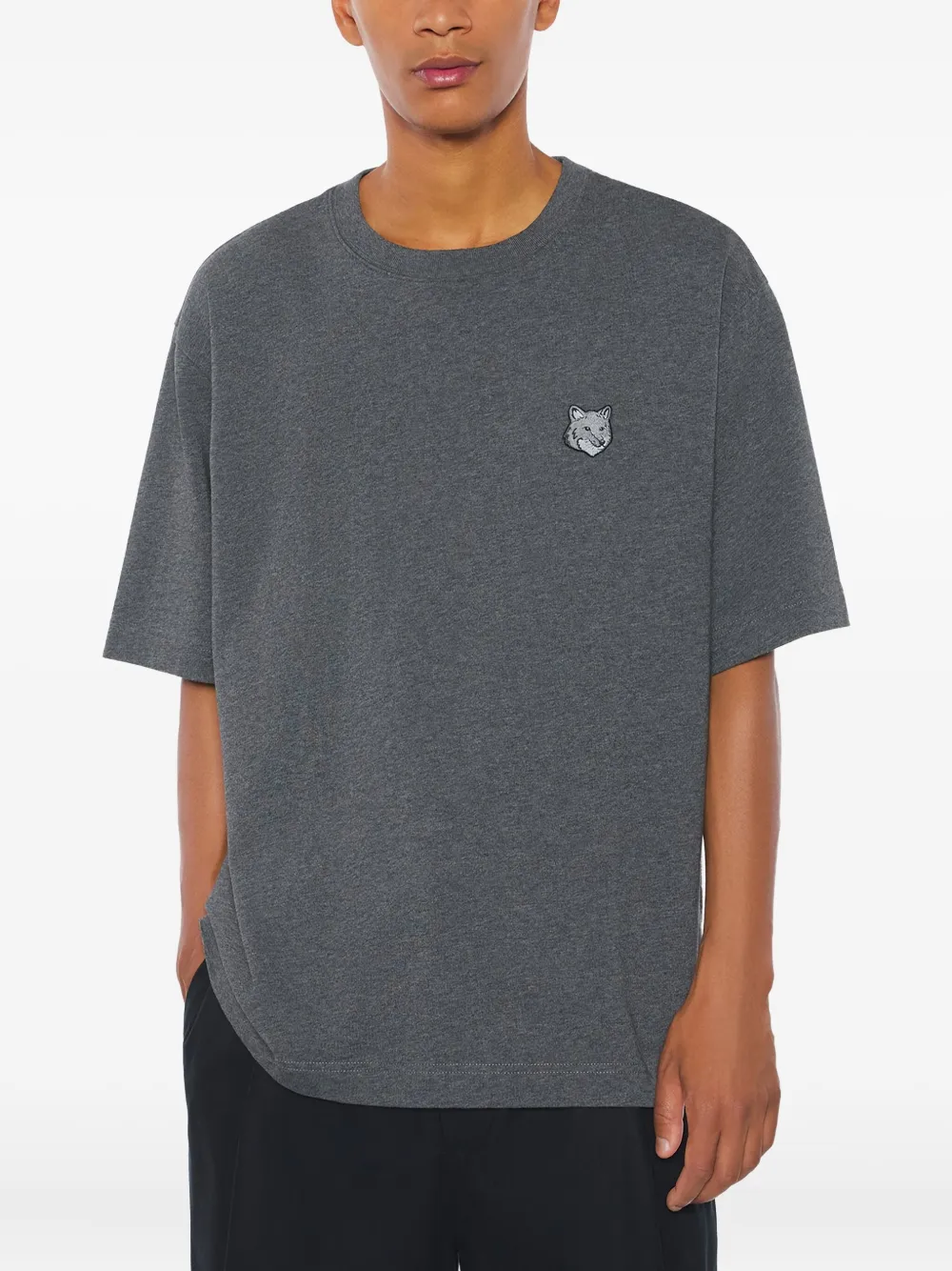 Maison Kitsuné T-shirt met logodetail Grijs