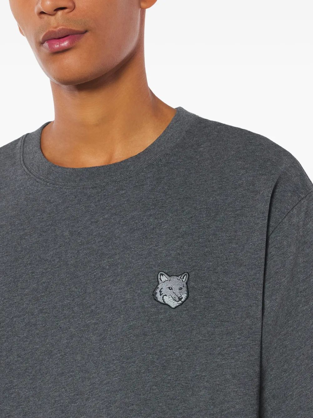 Maison Kitsuné T-shirt met logodetail Grijs