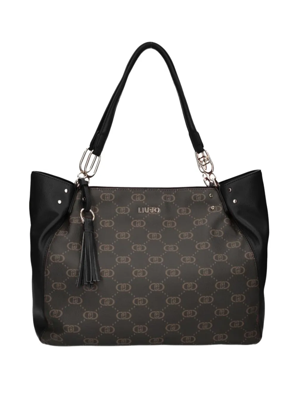 Liu •jo Medium Monogram-pattern Tote Bag In Black