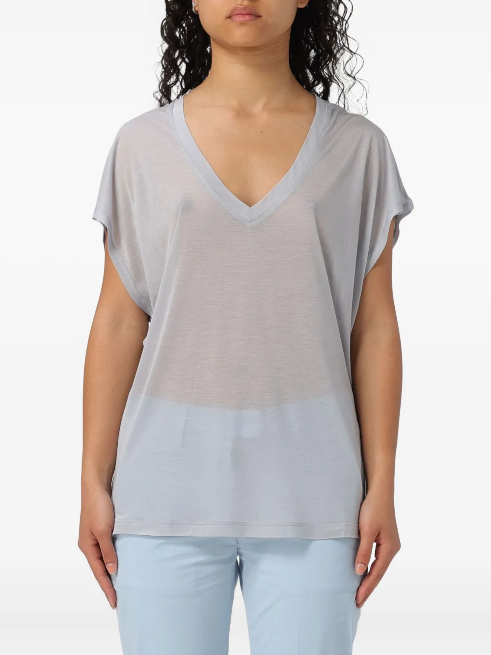 DONDUP playera con cuello en V | azul | Image 1