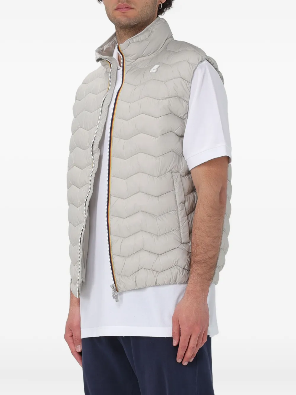 K-way Valen Quilted Zipped Gilet In Gray