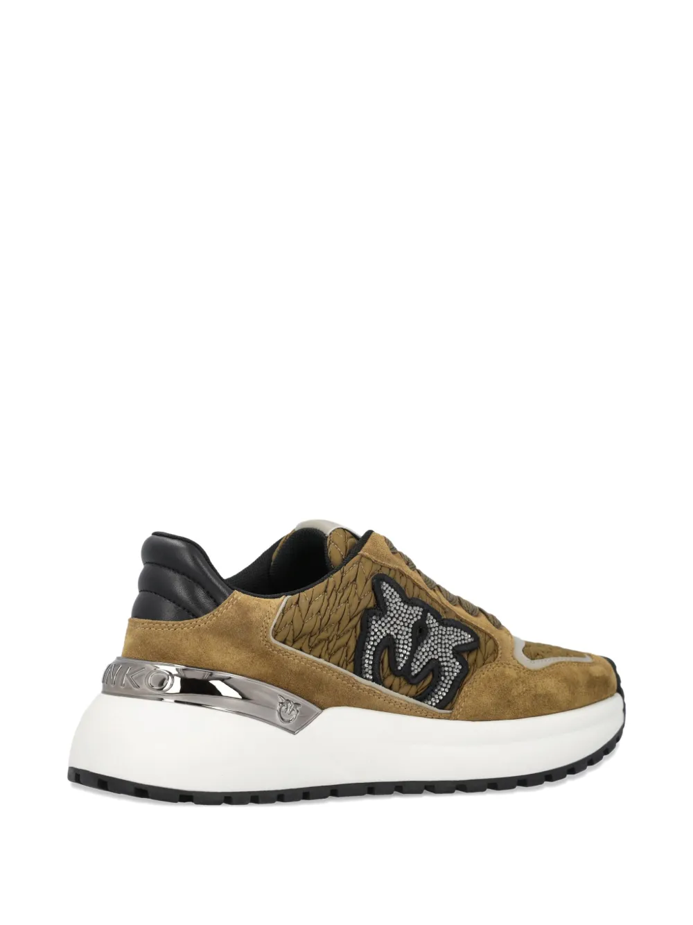 Pinko Logo-patch Sneakers In Brown
