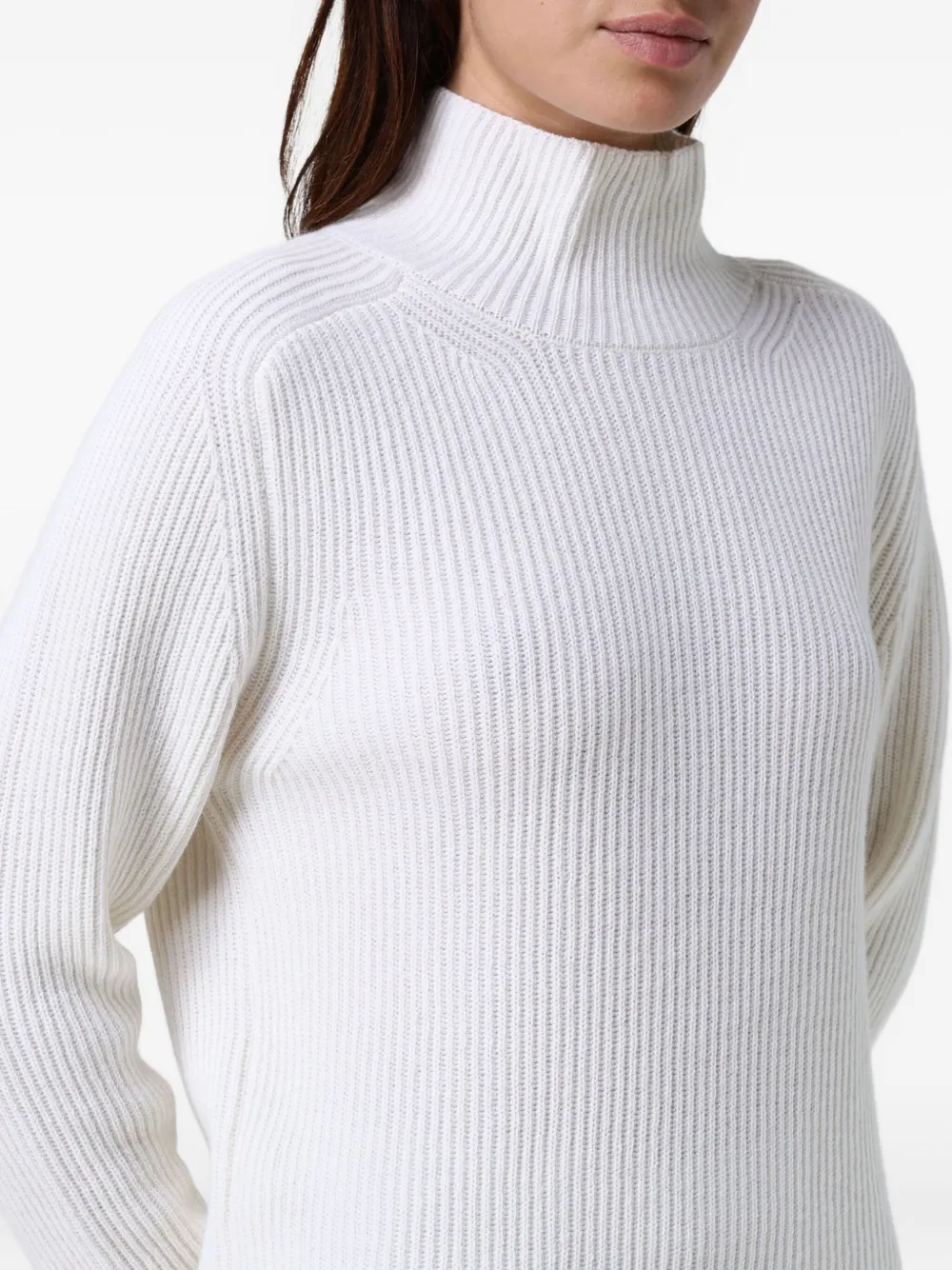 Dondup Ribbed Turtleneck Sweater In White