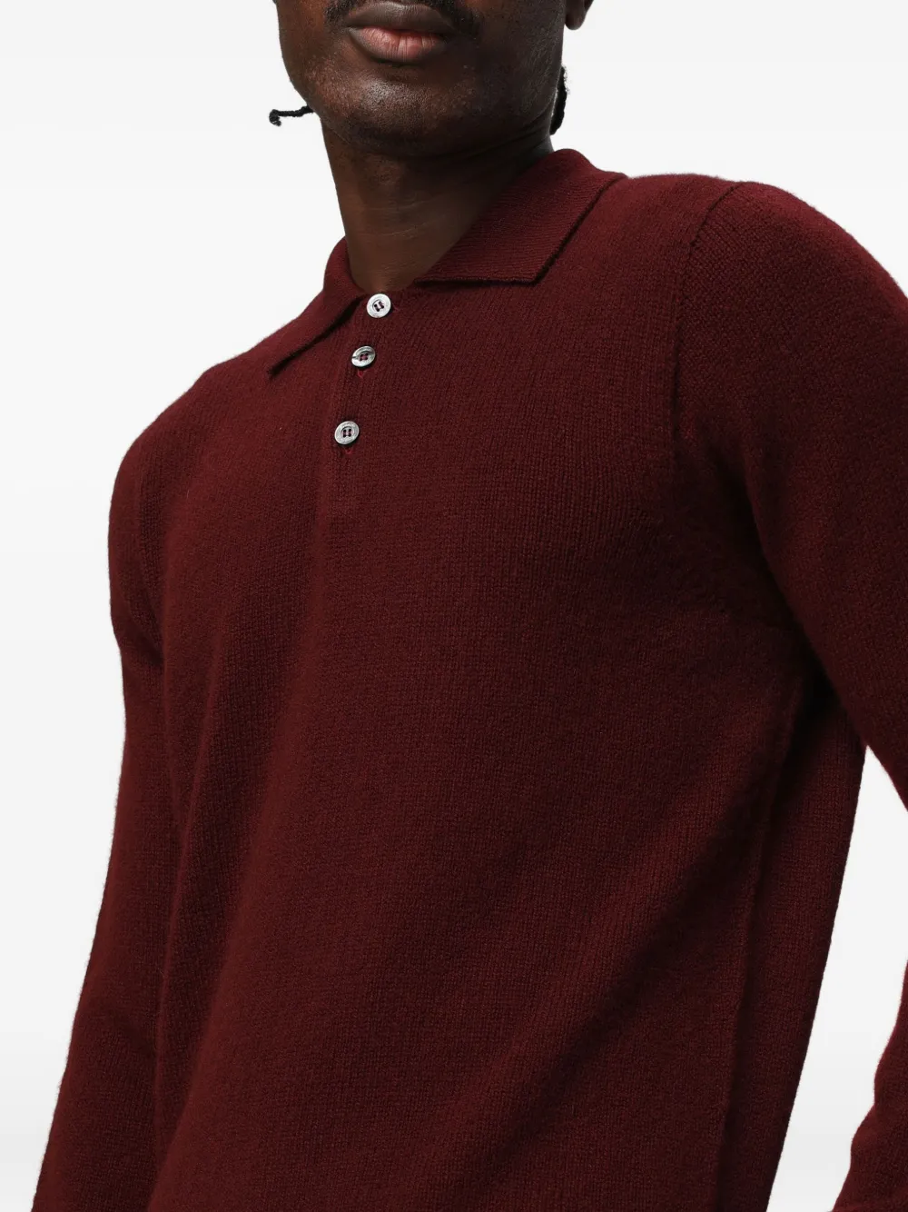 Drumohr Buttoned Sweater In Burgundy