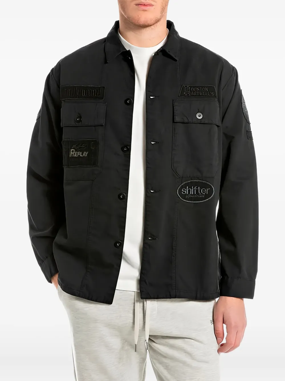 Replay patch-pocket shirt | Black | Image 1