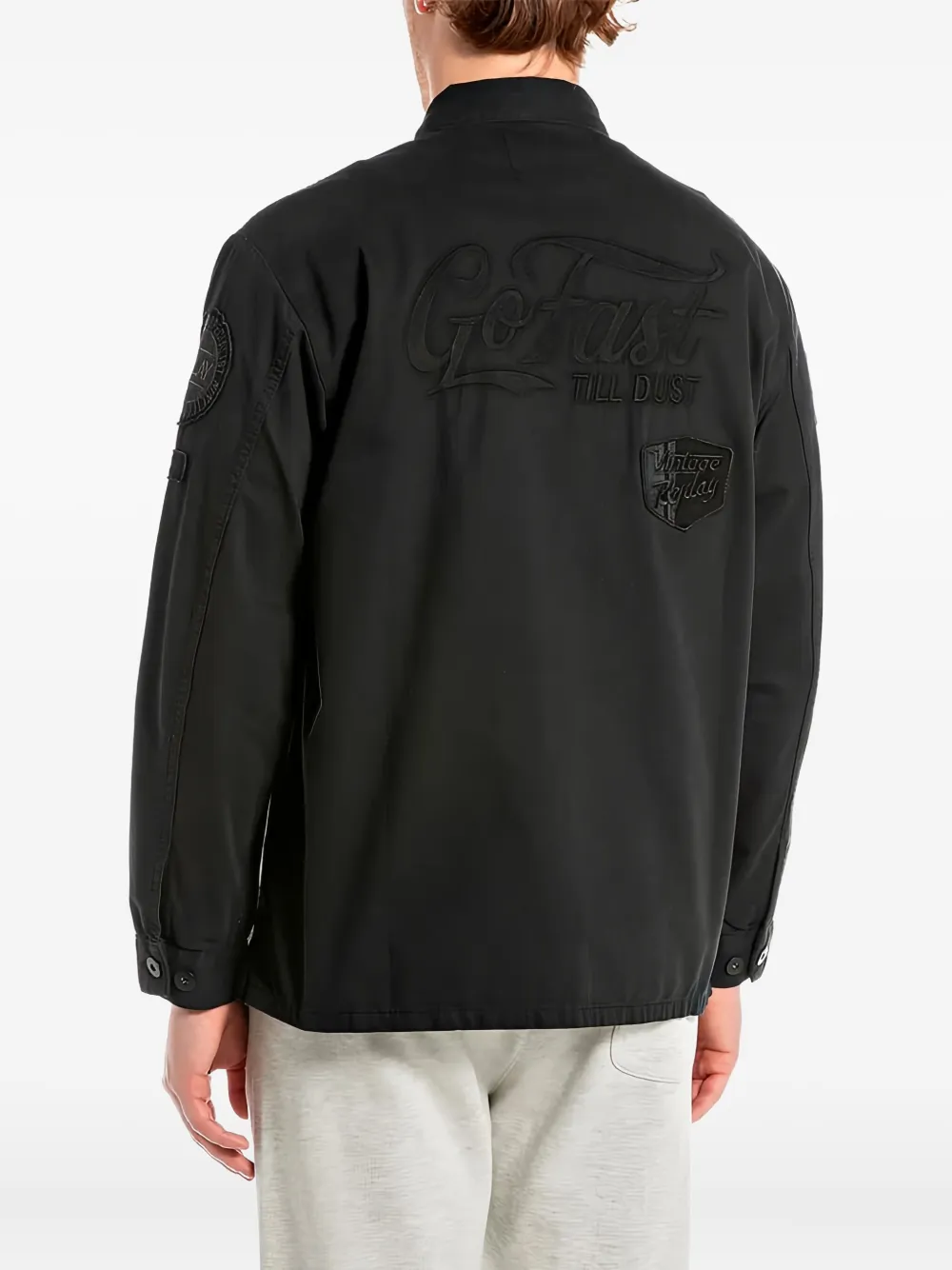 Replay patch-pocket shirt - Zwart