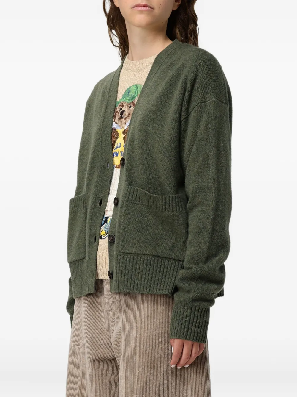 Polo Ralph Lauren Patch-pocket Cardigan In Green