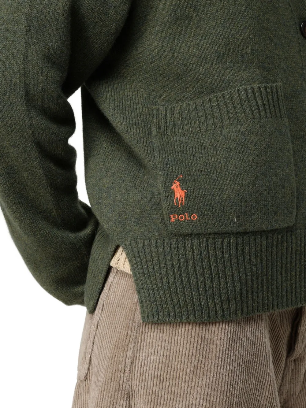 Polo Ralph Lauren Patch-pocket Cardigan In Green
