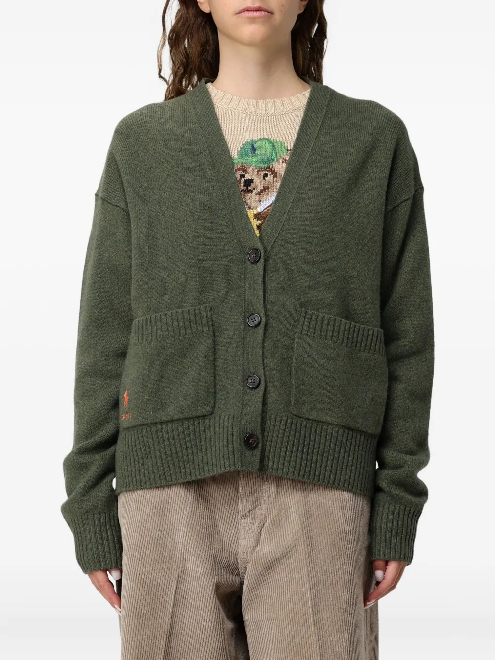 Polo Ralph Lauren Patch-pocket Cardigan In Green